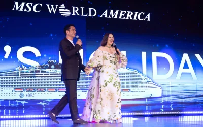 Drew Barrymore e Orlando Bloom battezzano MSC World America a Miami